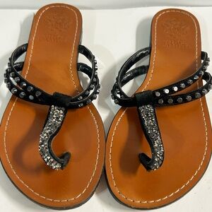 Vince Canuto Black Thong Sandals Size 6
